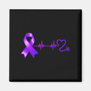 Heartbeat Opioid Ribbon Opioid Overdose Awareness Magnet