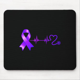 Heartbeat Opioid Ribbon Opioid Overdose Awareness Mouse Pad