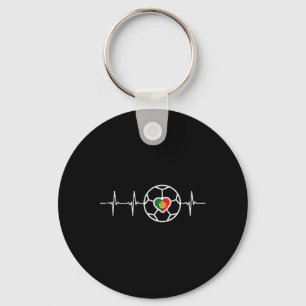 Heartbeat Portugal Flag Soccer Footll Fan Men Wome Key Ring