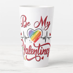 Heartbeat pride Heart, My valentine Latte Mug
