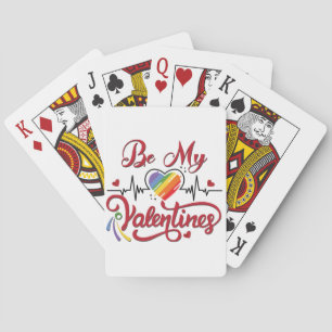 Heartbeat pride Heart, My valentine Playing Cards