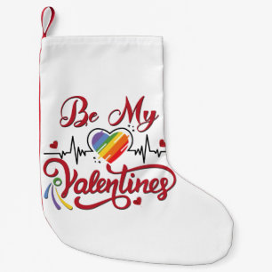 Heartbeat pride Heart, My valentine Small Christmas Stocking