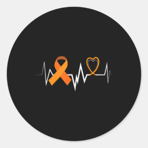 Heartbeat Products Leukaemia Ribbon Leukaemia Awar Classic Round Sticker