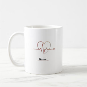 Heartbeat Pulse Love Minimalist Coffee Mug