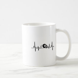 Heartbeat Rack Pool Billiard Player Billiards Cue  Coffee Mug