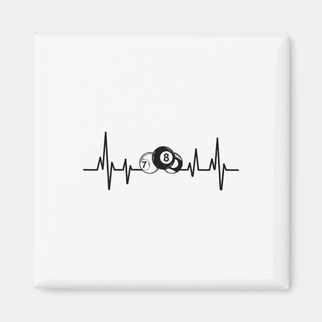Heartbeat Rack Pool Billiard Player Billiards Cue  Magnet (Front)