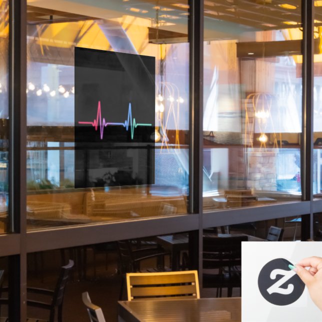 Heartbeat Rainbow Pride LGBTQ Ally  (Restaurant Window)