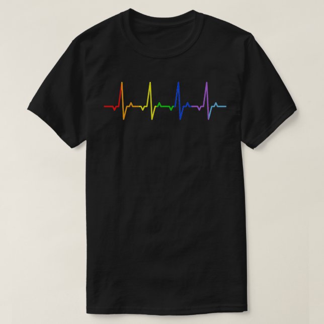 Heartbeat rainbow  T-Shirt (Design Front)