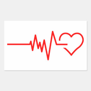 Heartbeat Rectangular Sticker
