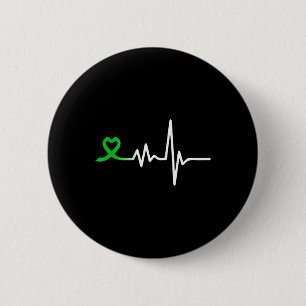 Heartbeat Ribbon Mental Health Awareness For Men W 6 Cm Round Badge