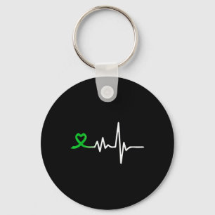 Heartbeat Ribbon Mental Health Awareness For Men W Key Ring