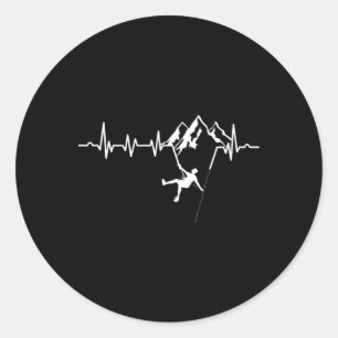 Heartbeat Rock Climbing Bouldering Mountaineering Classic Round Sticker