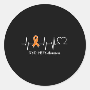 Heartbeat RSD CRPS Warrior  Classic Round Sticker