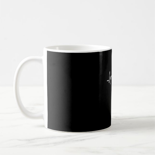 Heartbeat running pulse runner funny track and fie coffee mug (Left)