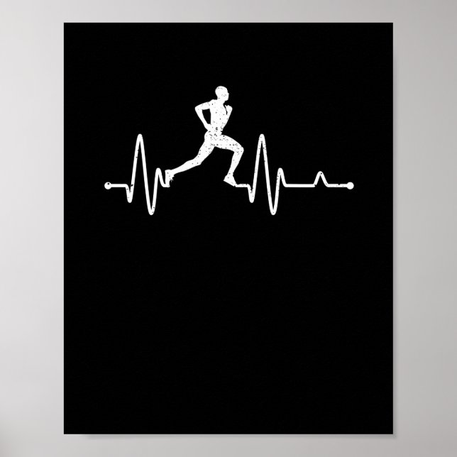 Heartbeat running pulse runner funny track and fie poster (Front)