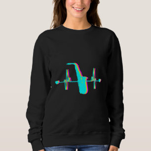 Heartbeat Saxophone Musical Instrument Musician Sa Sweatshirt