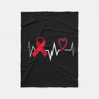 Heartbeat Scd Anaemia Burgundy Ribbon Sickle Cell  Fleece Blanket