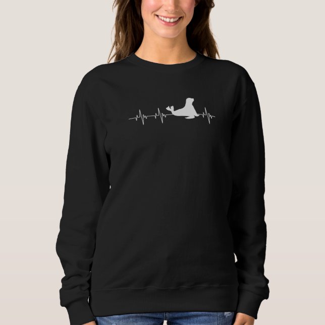 Heartbeat Seal Sea Lion Ocean Ekg Pulse Mammal Wil Sweatshirt (Front)