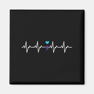 Heartbeat Semicolon Gift Suicide Prevention Awaren Magnet