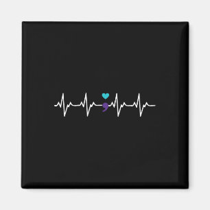 Heartbeat Semicolon Gift Suicide Prevention Awaren Magnet
