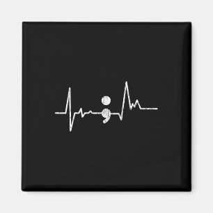 Heartbeat Semicolon Suicide Prevention Awareness G Magnet