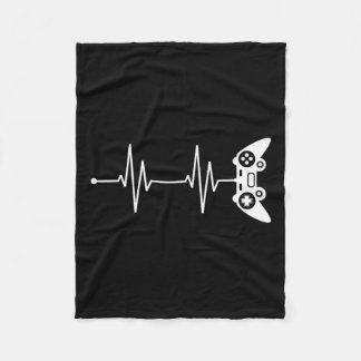 Heartbeat Shirt Gift For Video Game Lover Video Ga Fleece Blanket
