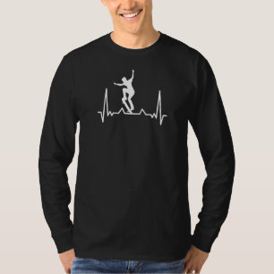Heartbeat Skateboarder Skate Skater Ecg Men's T-Shirt
