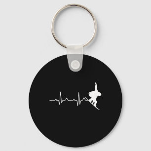 Heartbeat Snowboarding For Winter Lovers And Board Key Ring