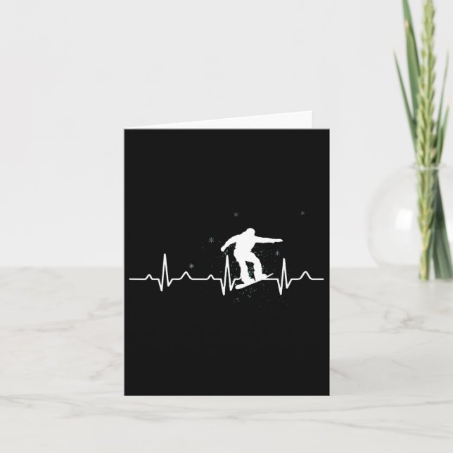 Heartbeat Snowboarding Lover Gift  Card (Front)