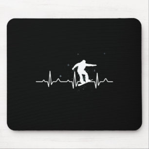Heartbeat Snowboarding Lover Gift Mouse Pad