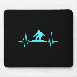 Heartbeat Snowboarding Snowboard Mountain Winter Mouse Pad