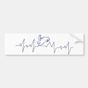Heartbeat-Snowmobile Bumper Sticker