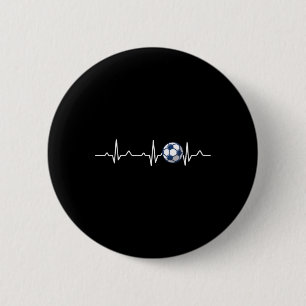 Heartbeat Soccer Lover Gift 6 Cm Round Badge