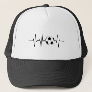 Heartbeat Soccer   Soccer Ball Fan   Football  Trucker Hat