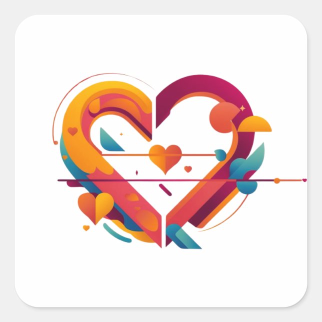 heartbeat square sticker (Front)