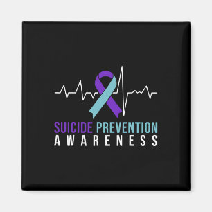 Heartbeat Suicide Prevention Awareness Pink And Te Magnet