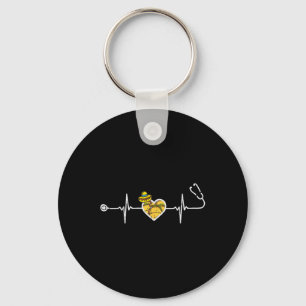 Heartbeat Taco Sombrero Stethoscope Cinco De Mayo Key Ring