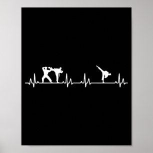 Heartbeat Taekwondo for Martial Arts Lovers Poster