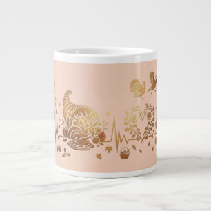 Heartbeat Thanksgiving Holiday Design Large Coffee Mug