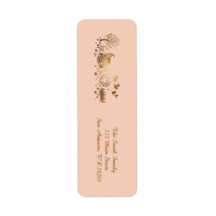 Heartbeat Thanksgiving Holiday Design Return Address Label