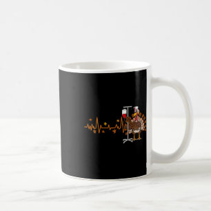 Heartbeat Turkey Nurse Thanksgiving Scrub Top Fall Coffee Mug