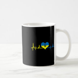 Heartbeat Ukraine Flag I Stand With Ukraine Coffee Mug