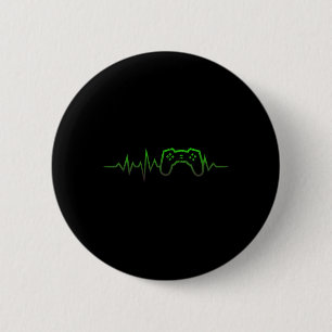 Heartbeat Video Game Lover Gift For Kids1 6 Cm Round Badge