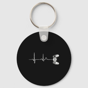 Heartbeat Video Game Lover Gift Shirt Key Ring
