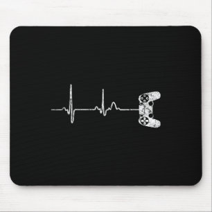 Heartbeat Video Game Lover Gift Shirt Mouse Pad