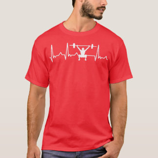Heartbeat Weightlifter Deadlift Fitness Workout Po T-Shirt