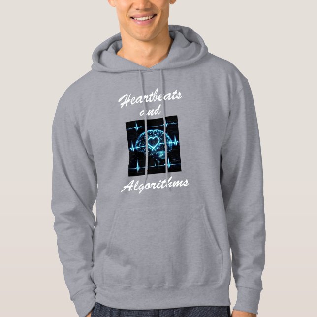 “Heartbeats and Algorithms” futuristic love  Hoodie (Front)
