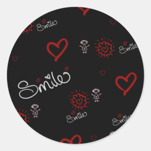 Heartbeats & Happiness Classic Round Sticker