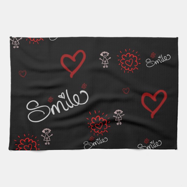 Heartbeats & Happiness Tea Towel (Horizontal)