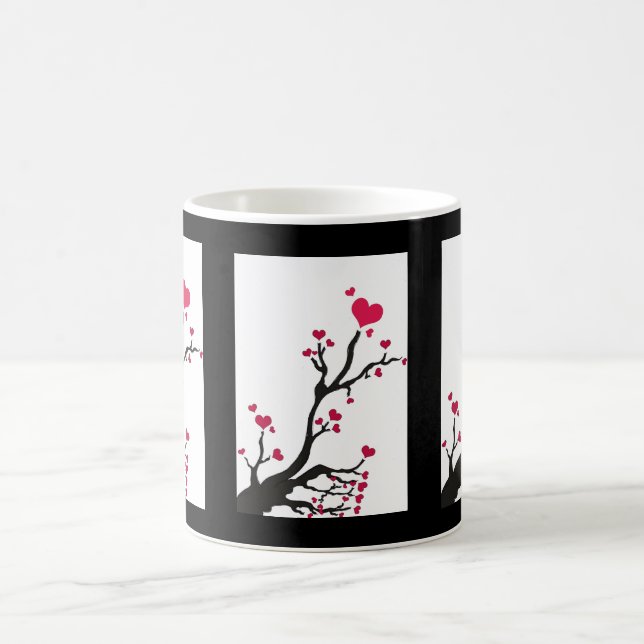 heartblossomstriped coffee mug (Center)